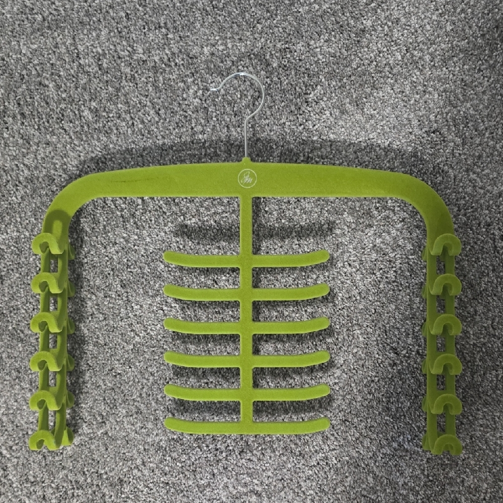 Joy Mangano Lime Green Velvet Multi-Belt and Scarf Hanger